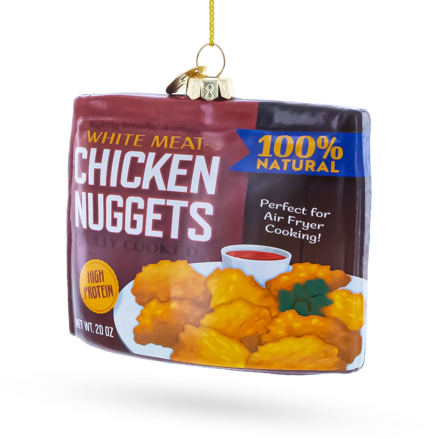 Chicken Nuggets Box Glass Christmas Ornament