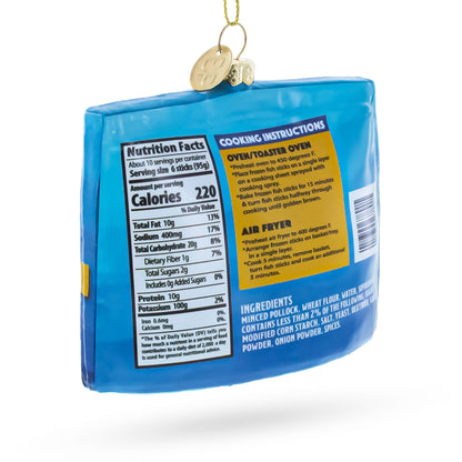 Fish Sticks Frozen Box Glass Christmas Ornament