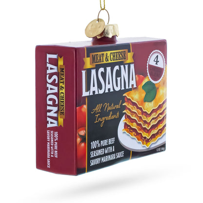 Lasagna Box Glass Christmas Ornament