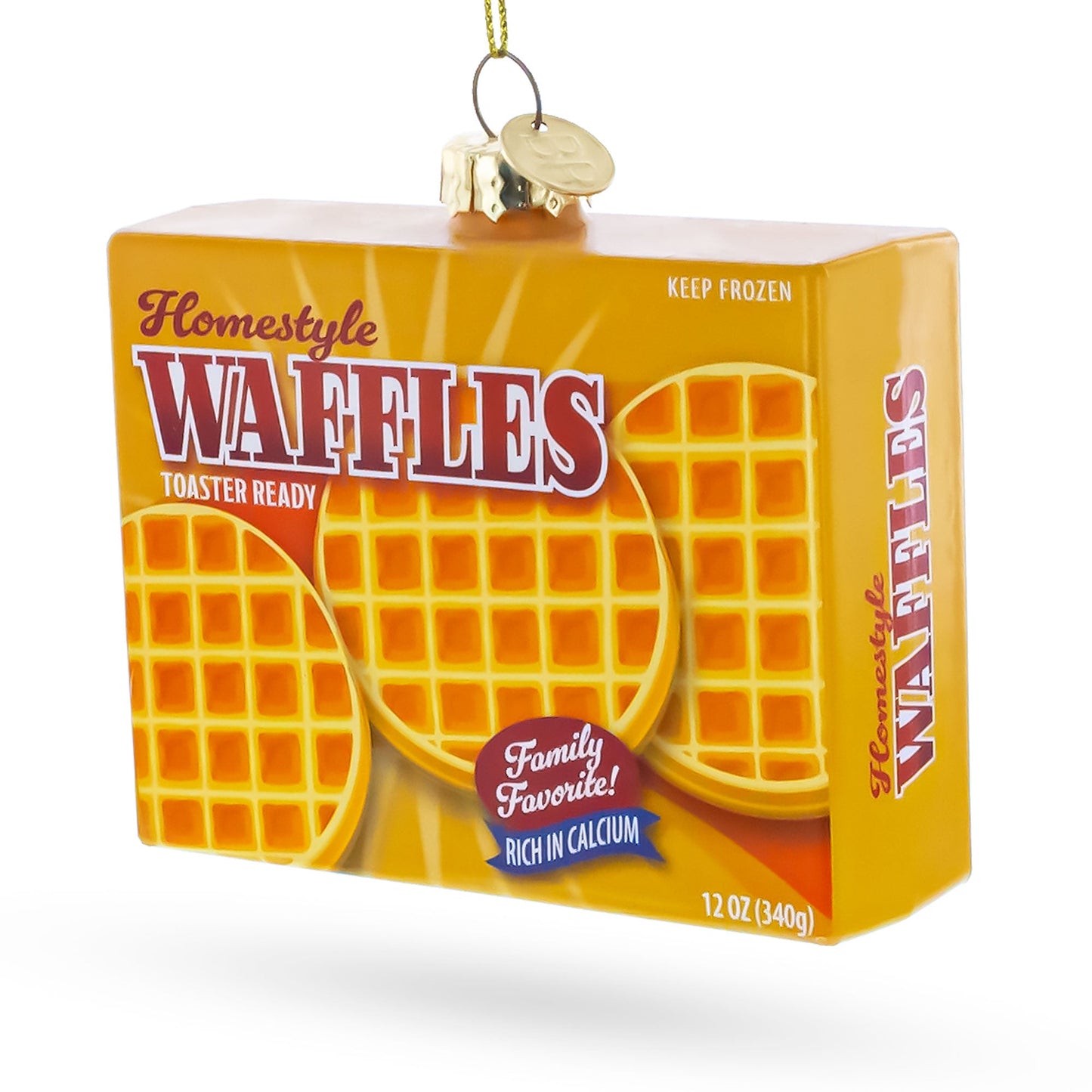 Waffles Box Glass Christmas Ornament