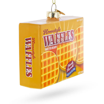 Waffles Box Glass Christmas Ornament