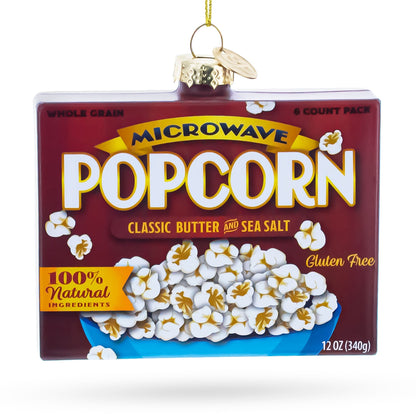 Popcorn Box Glass Christmas Ornament
