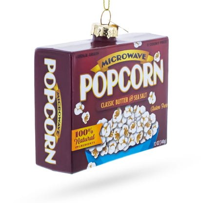 Popcorn Box Glass Christmas Ornament
