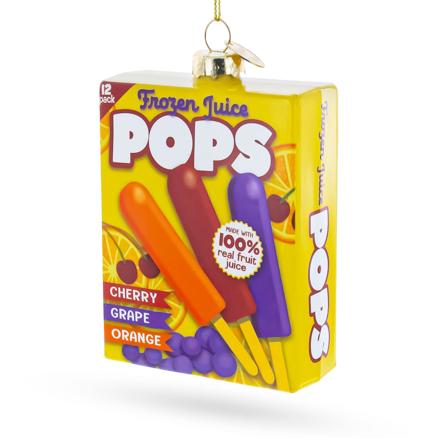 Frozen Popsicle Box Glass Christmas Ornament