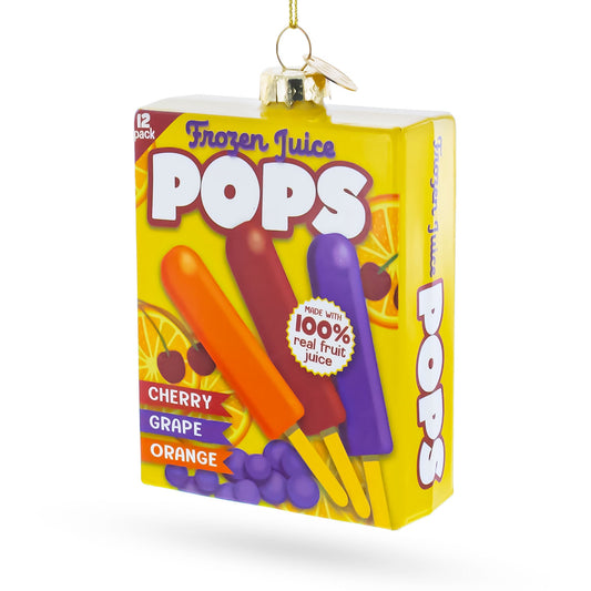 Frozen Popsicle Box Glass Christmas Ornament