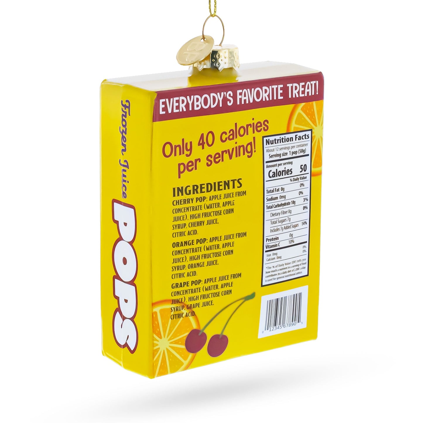 Frozen Popsicle Box Glass Christmas Ornament