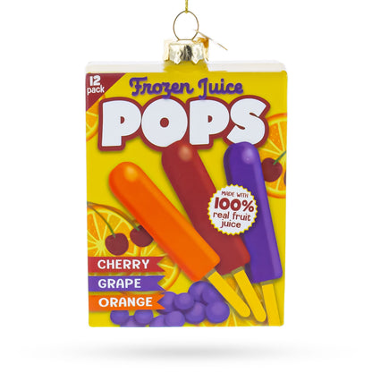 Frozen Popsicle Box Glass Christmas Ornament