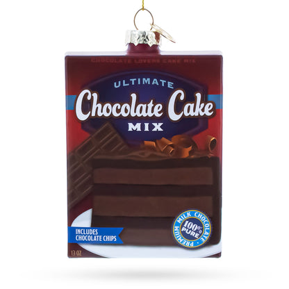 Chocolate Cake Mix Glass Christmas Ornament