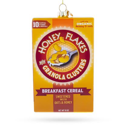 Honey Flakes Granola Cereal Glass Christmas Ornament