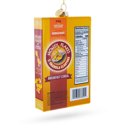 Honey Flakes Granola Cereal Glass Christmas Ornament