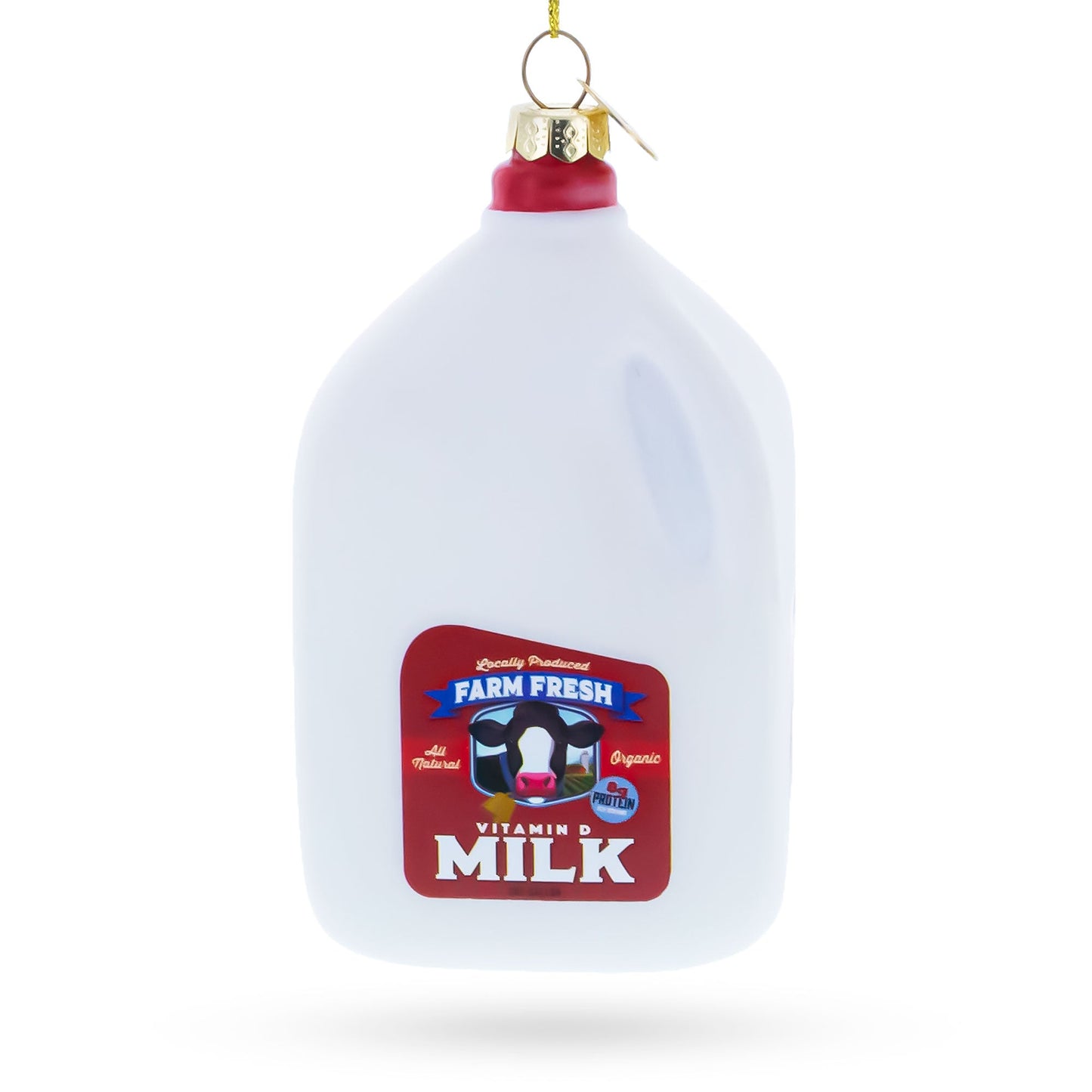 Farm Fresh Milk Jug Glass Christmas Ornament