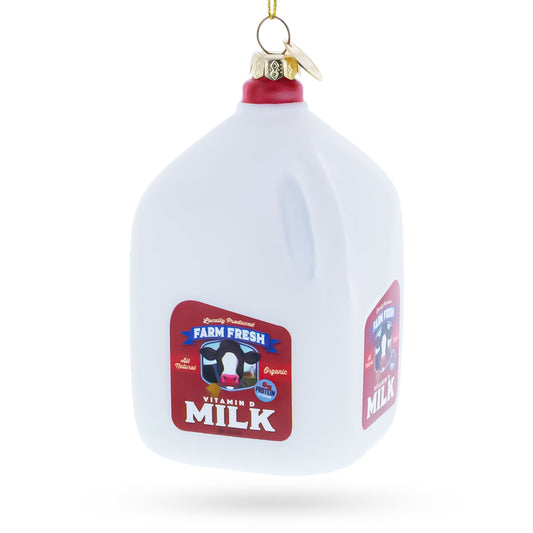 Farm Fresh Milk Jug Glass Christmas Ornament