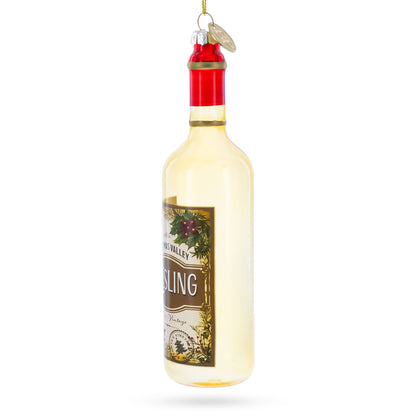 Riesling Wine Bottle Glass Christmas Ornament