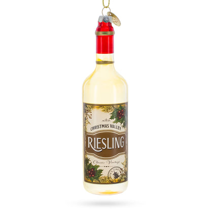 Riesling Wine Bottle Glass Christmas Ornament