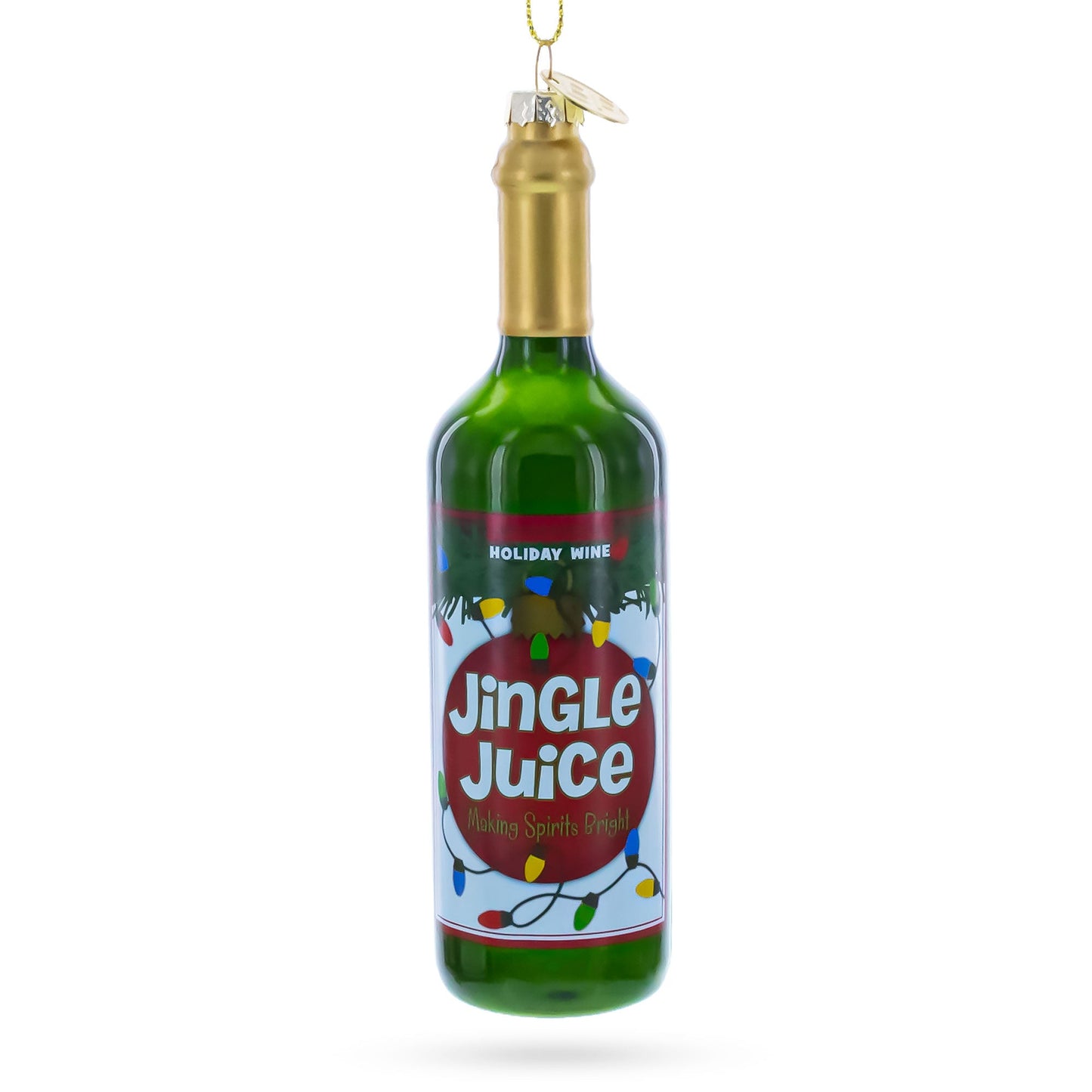 Jingle Juice Wine Bottle Glass Christmas Ornament