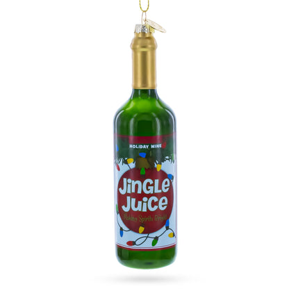 Jingle Juice Wine Bottle Glass Christmas Ornament