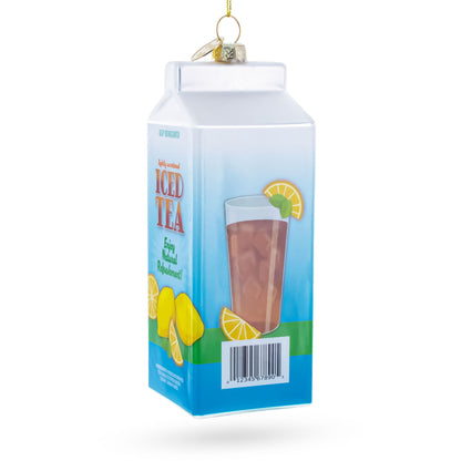 Iced Tea Carton Glass Christmas Ornament