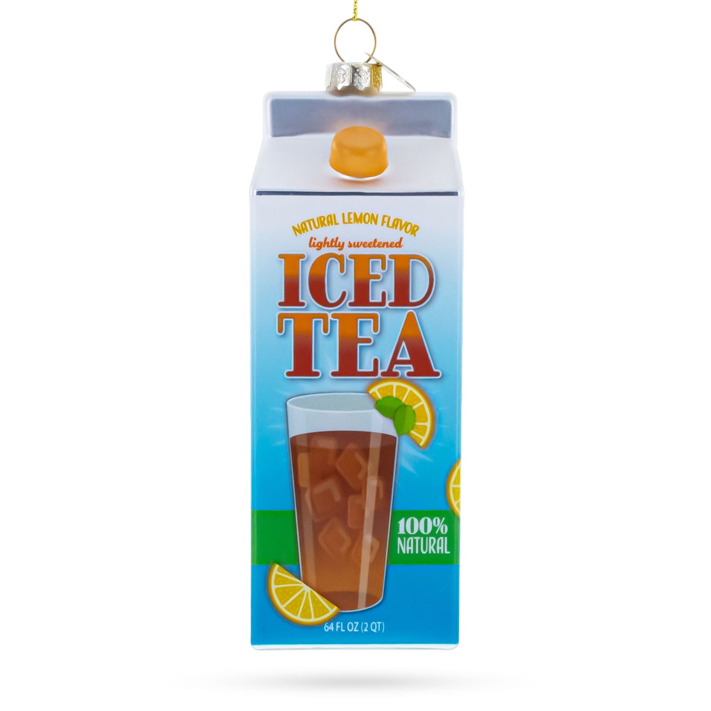 Iced Tea Carton Glass Christmas Ornament