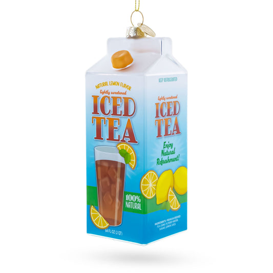 Iced Tea Carton Glass Christmas Ornament