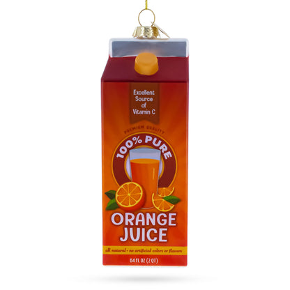Orange Juice Carton Glass Christmas Ornament