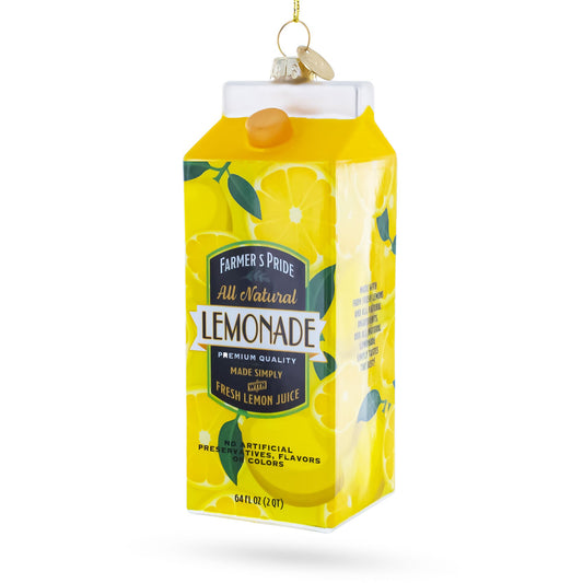Lemonade Carton Glass Christmas Ornament