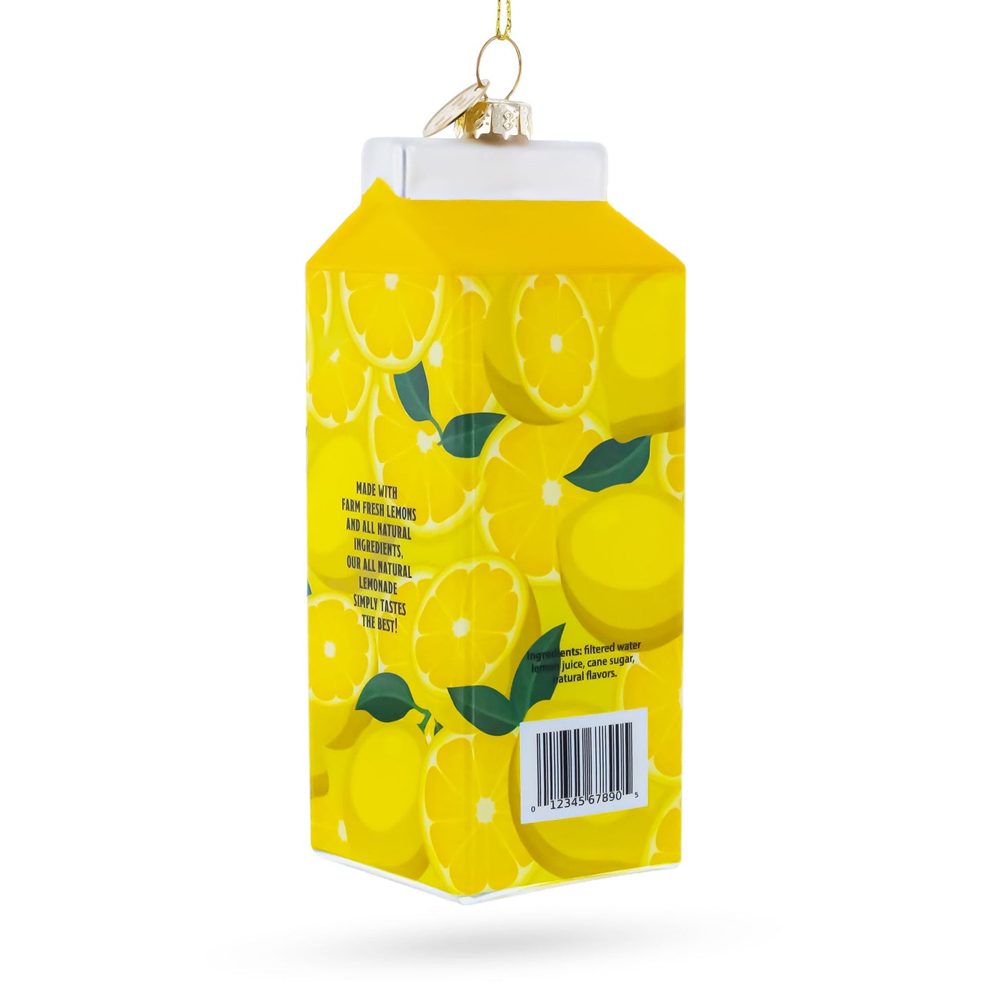Lemonade Carton Glass Christmas Ornament