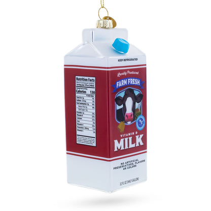 Milk Carton Glass Christmas Ornament