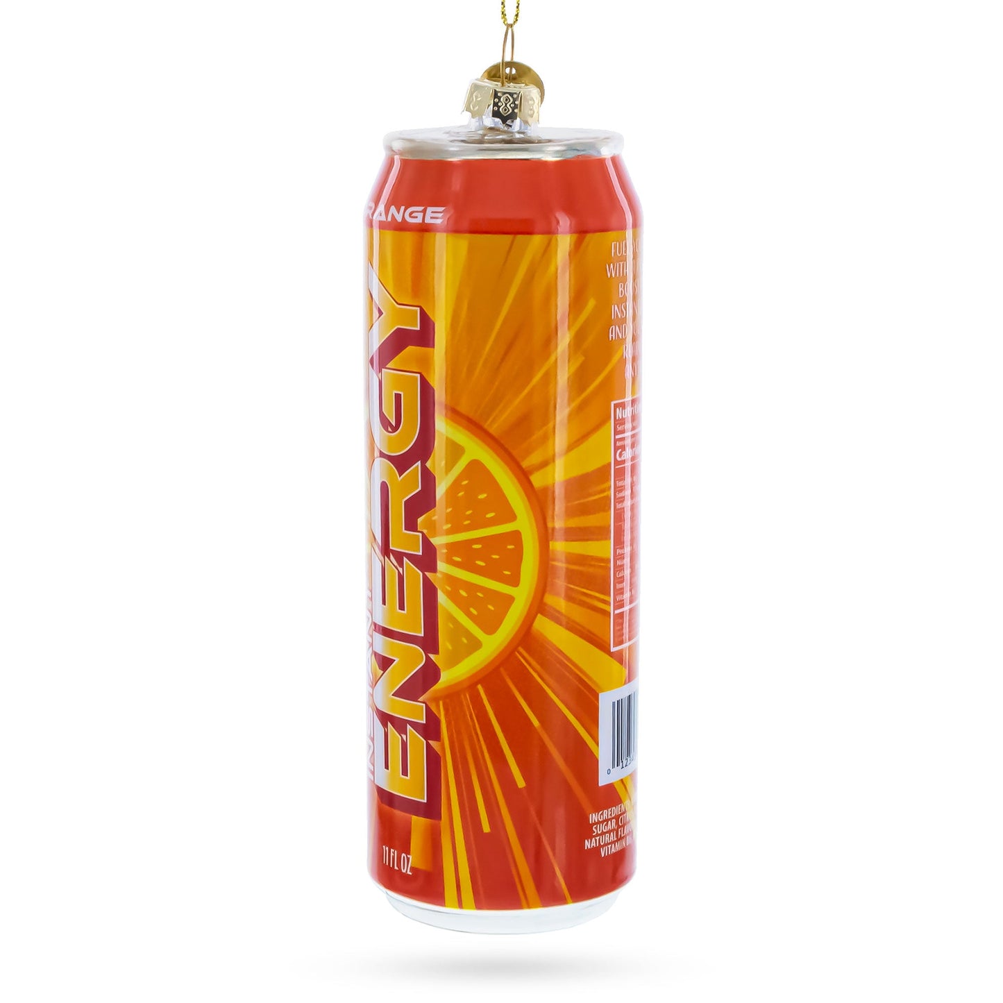 Energy Drink Can Glass Christmas Ornament