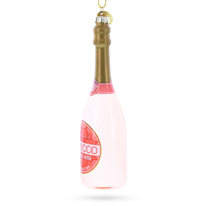 Sparkling Prosecco Bottle Glass Christmas Ornament