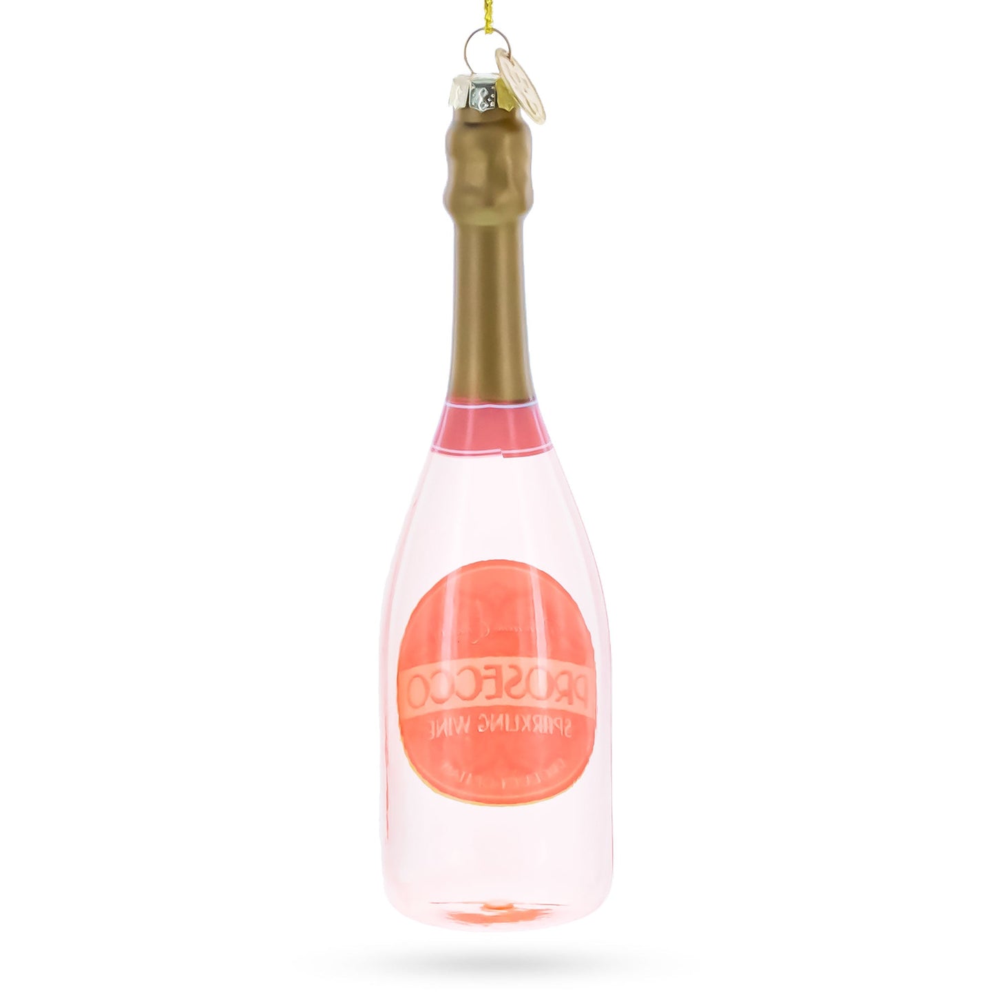 Sparkling Prosecco Bottle Glass Christmas Ornament