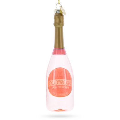 Sparkling Prosecco Bottle Glass Christmas Ornament