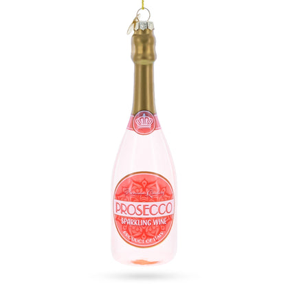 Sparkling Prosecco Bottle Glass Christmas Ornament