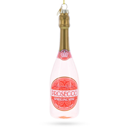 Sparkling Prosecco Bottle Glass Christmas Ornament