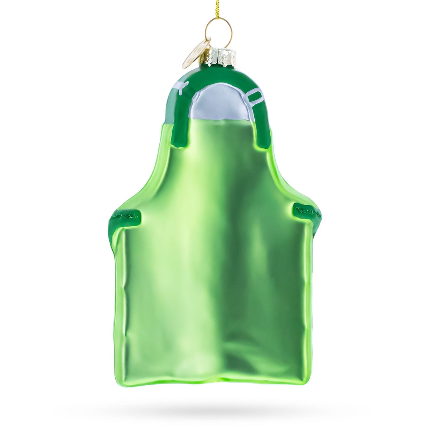Gardener Apron with Tools Glass Christmas Ornament