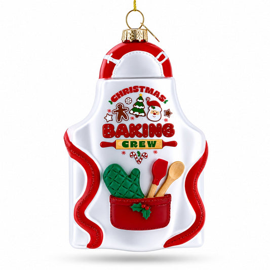 Baker’s Apron Glass Christmas Ornament