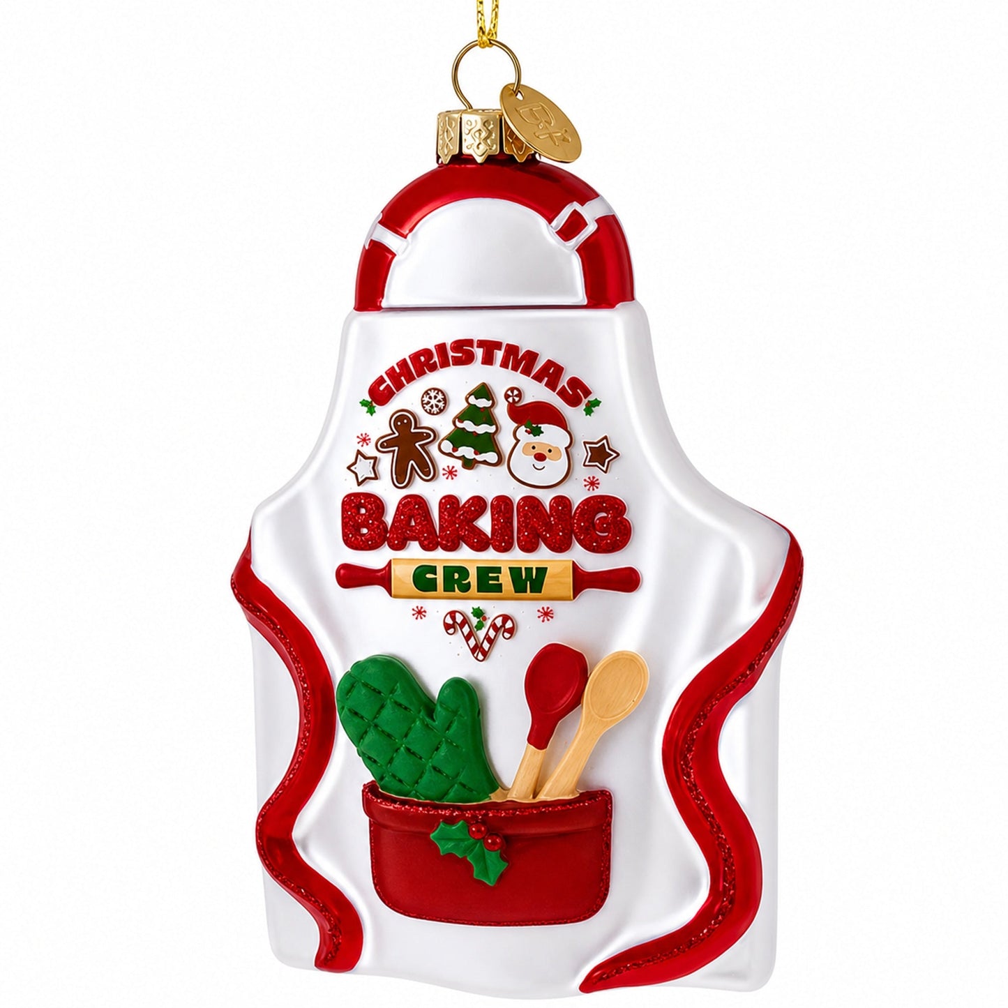 Baker’s Apron Glass Christmas Ornament