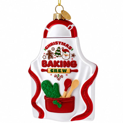 Baker’s Apron Glass Christmas Ornament