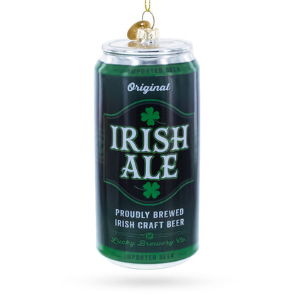 Irish Ale Beer Can Glass Christmas Ornament