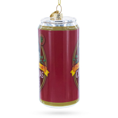 Santa’s Christmas Ale Beer Can Glass Christmas Ornament
