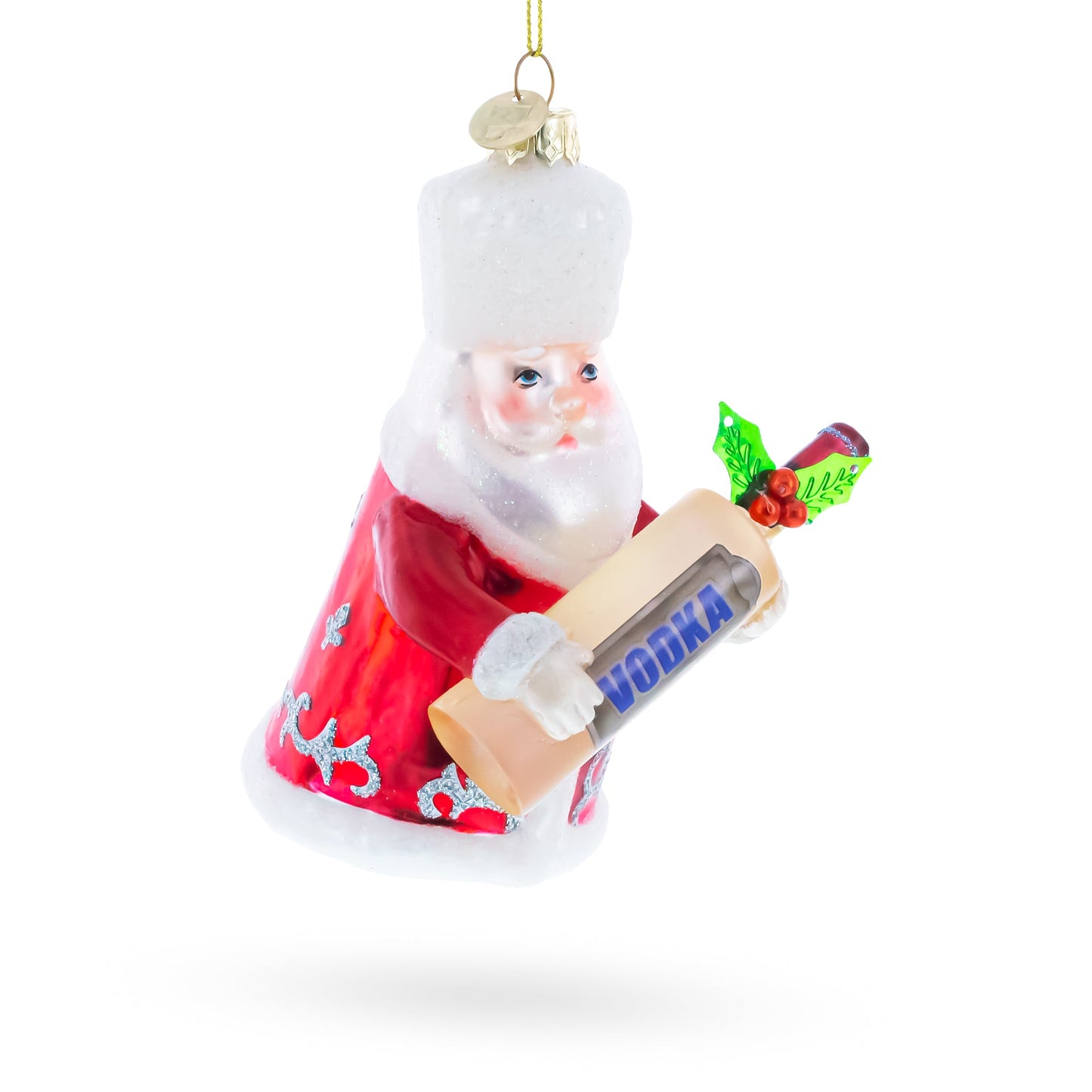 Santa with Vodka Glass Christmas Ornament