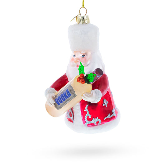 Santa with Vodka Glass Christmas Ornament
