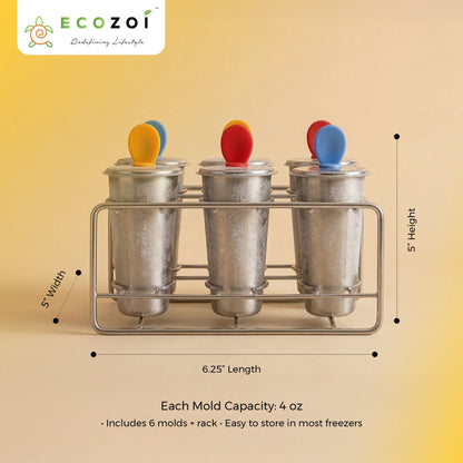 Stainless Steel Popsicle Molds, Round with Stainless Steel Sticks