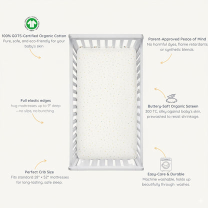 Organic Crib Sheet - Dotty