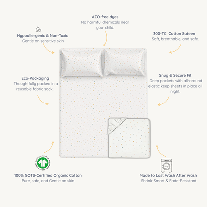 Organic Kids Fitted Sheet - Dotty