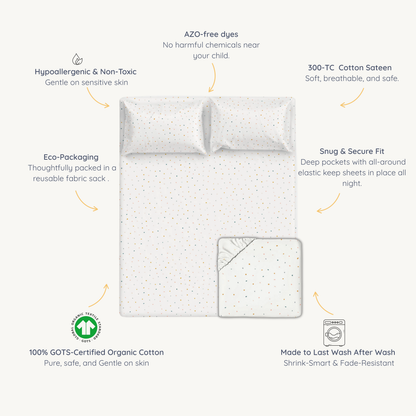 Organic Kids Fitted Sheet - Dotty