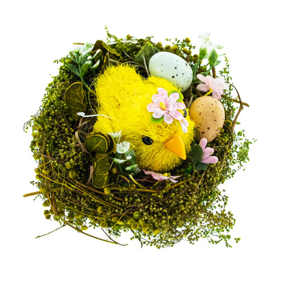 Nestled Chick Amidst Colorful Treasures