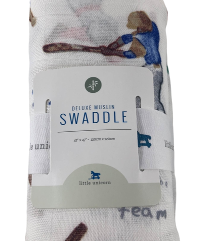 Little Unicorn Deluxe Muslin Swaddle, Home Run