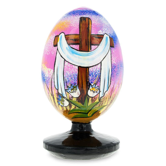 Rising Cross in the Sky Wooden Easter Egg