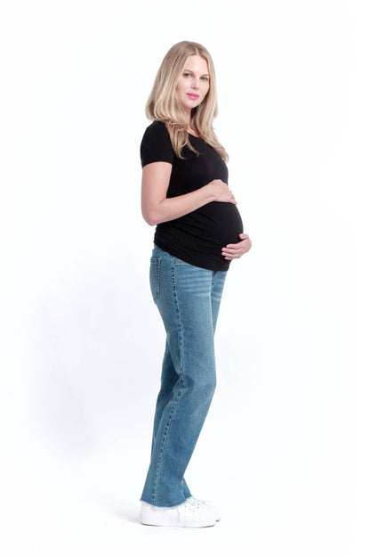 1822 Denim - Maternity 32” Relaxed Straight Leg Jean w/ Bellyband- Samuel