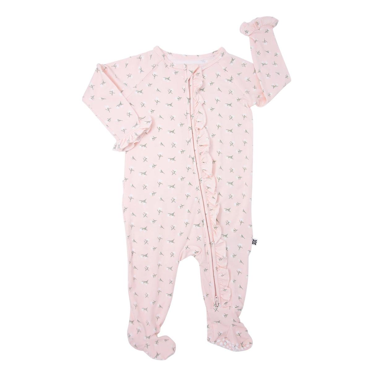 Ruffle Footie - Baby's Breath
